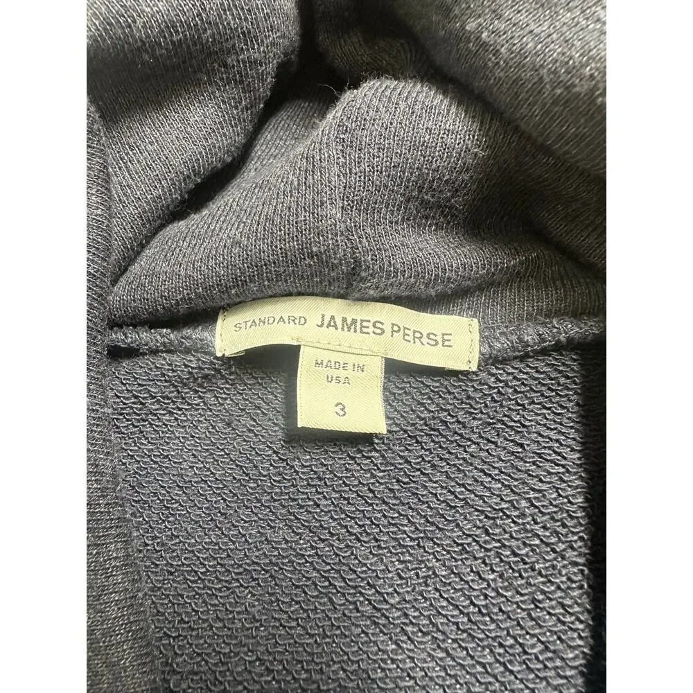 Standard James Perse Grey Blue Cowl Neck Dolman Sleeves Sweatshirt Size 3 Medium